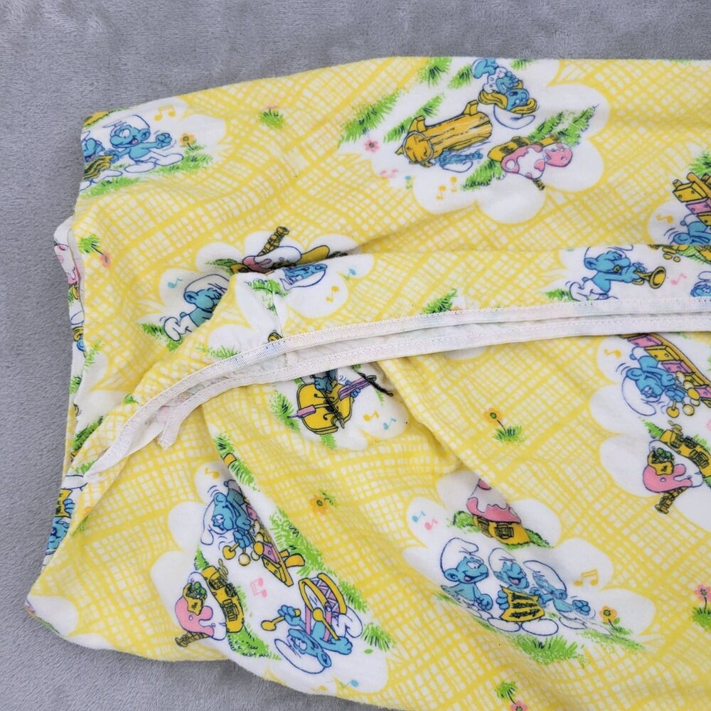 Smurfs Dundee Fitted Crib Bed Sheet Musical Instruments Smurfette Yellow 27x50 - Picture 3 of 8